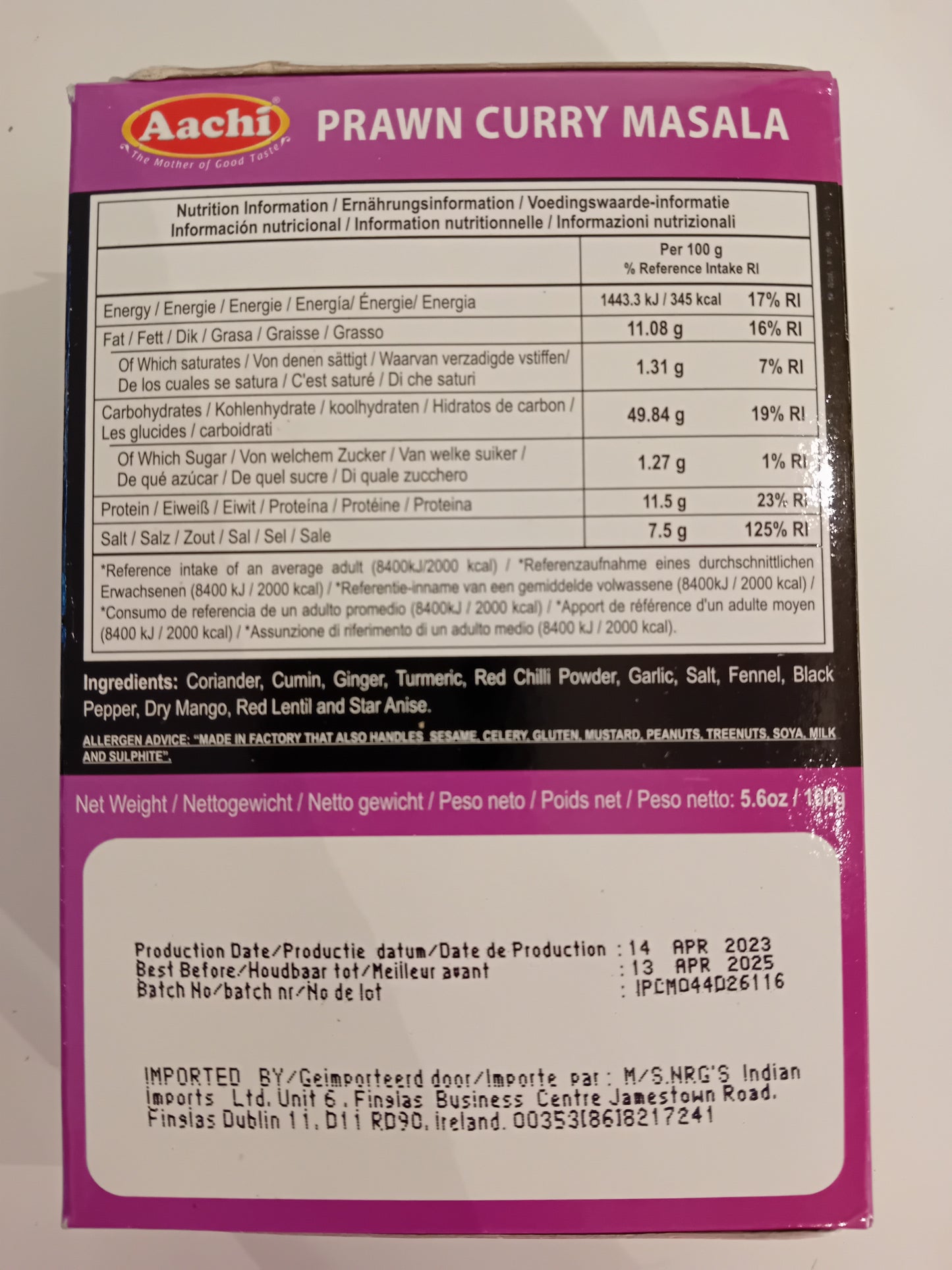 AACHI PRAWN CURRY MASALA - ACH 160/200G.(Expired 13th April 2025)