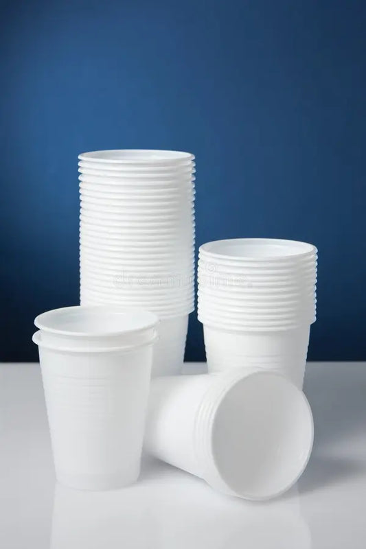 plastic cups for water white 100 pcs per pack