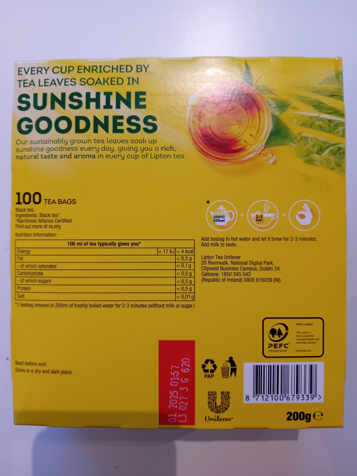 Lipton yellow label 100 teabags