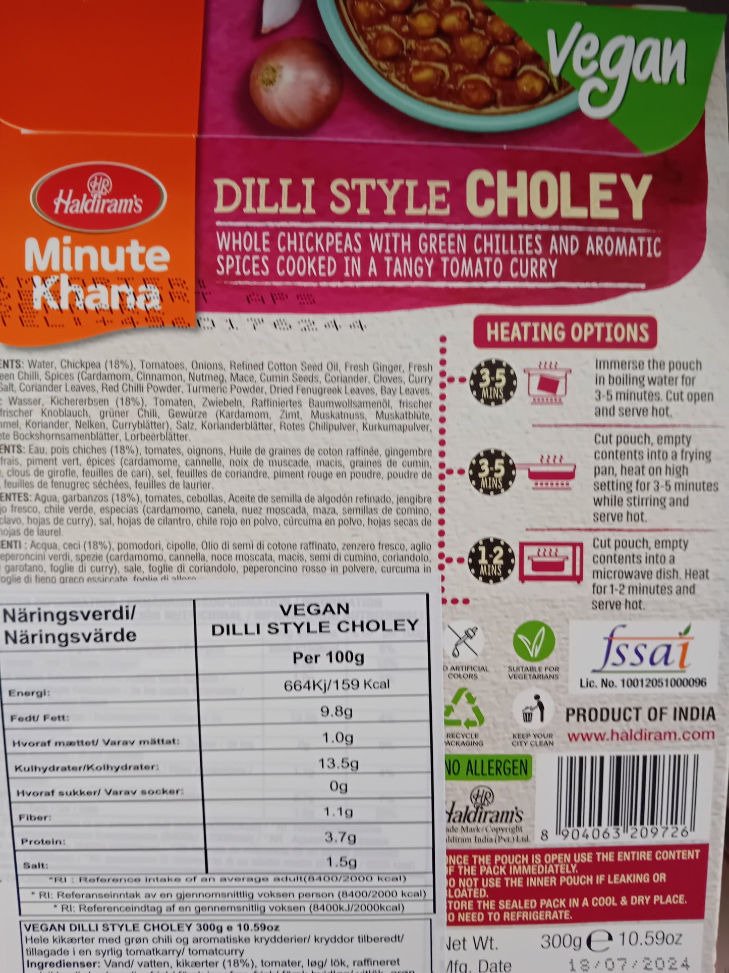 Haldiram dilli style choley