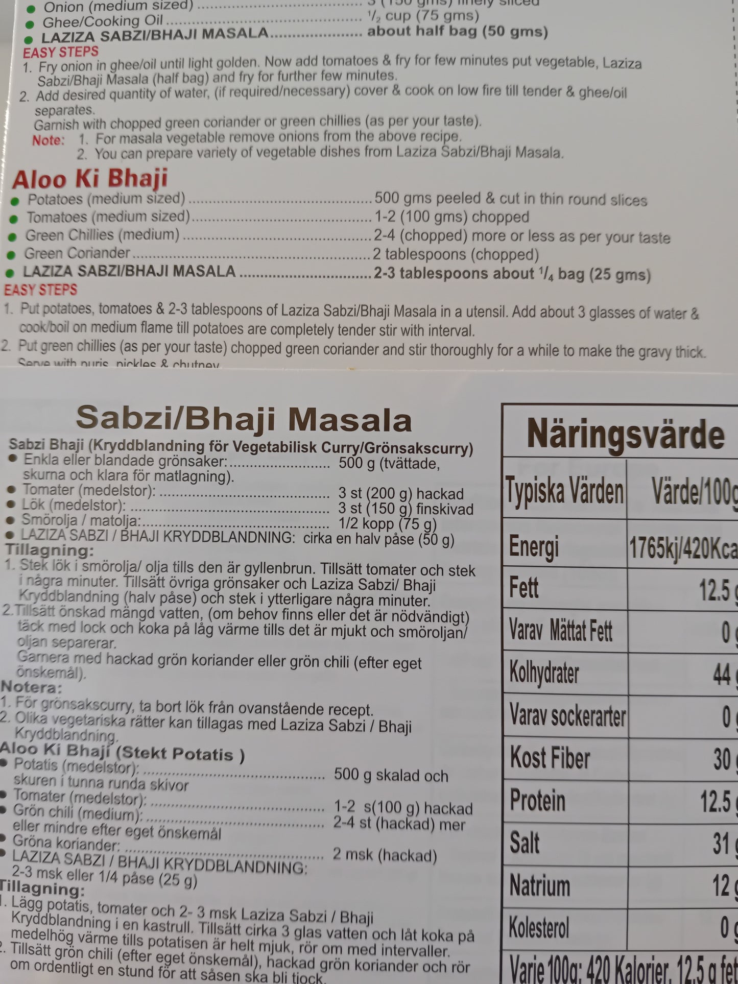 Laziza sabji/bhaji