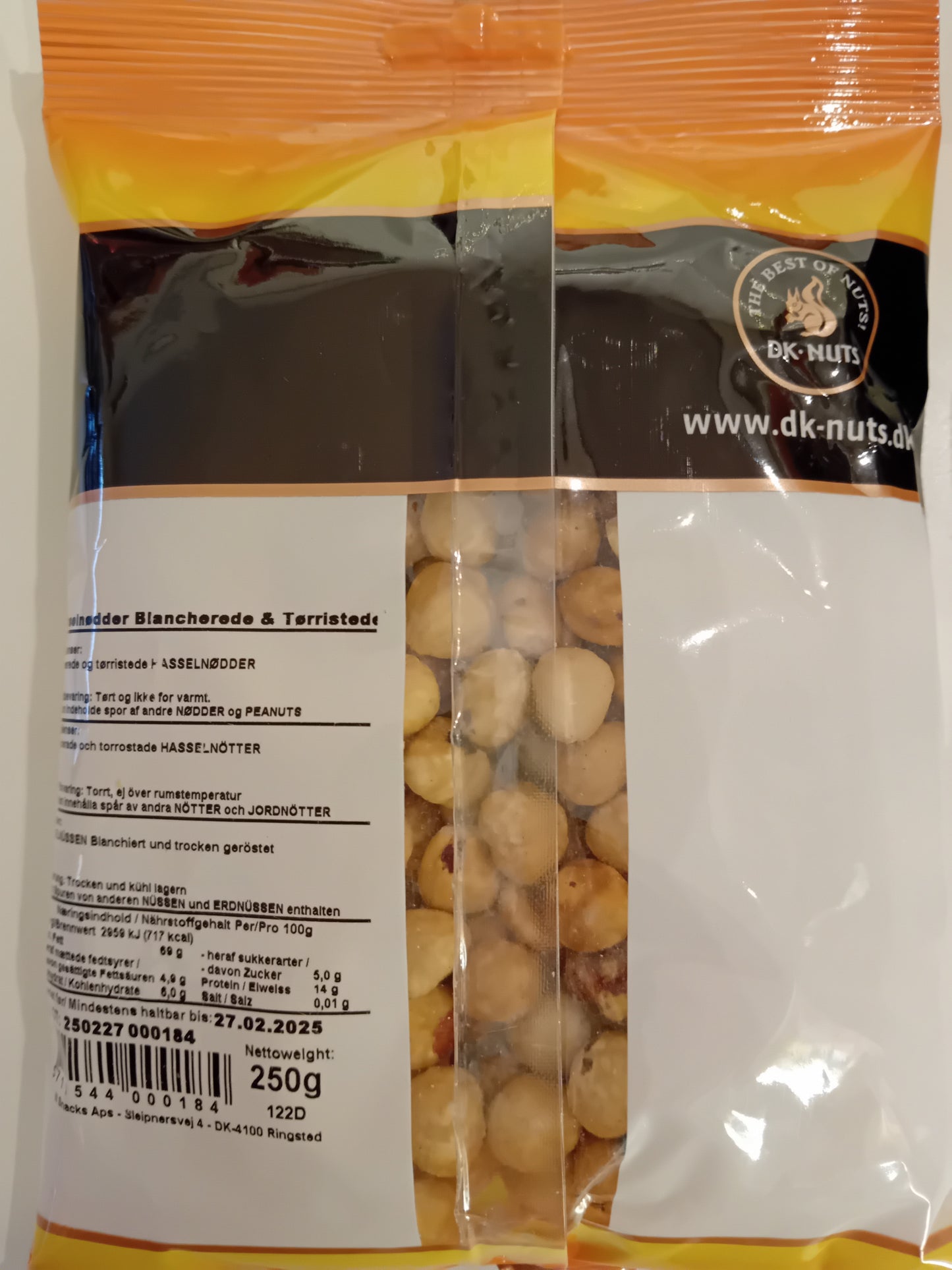 HASSELNØD (BLANCHERET & RISTET) 250gms