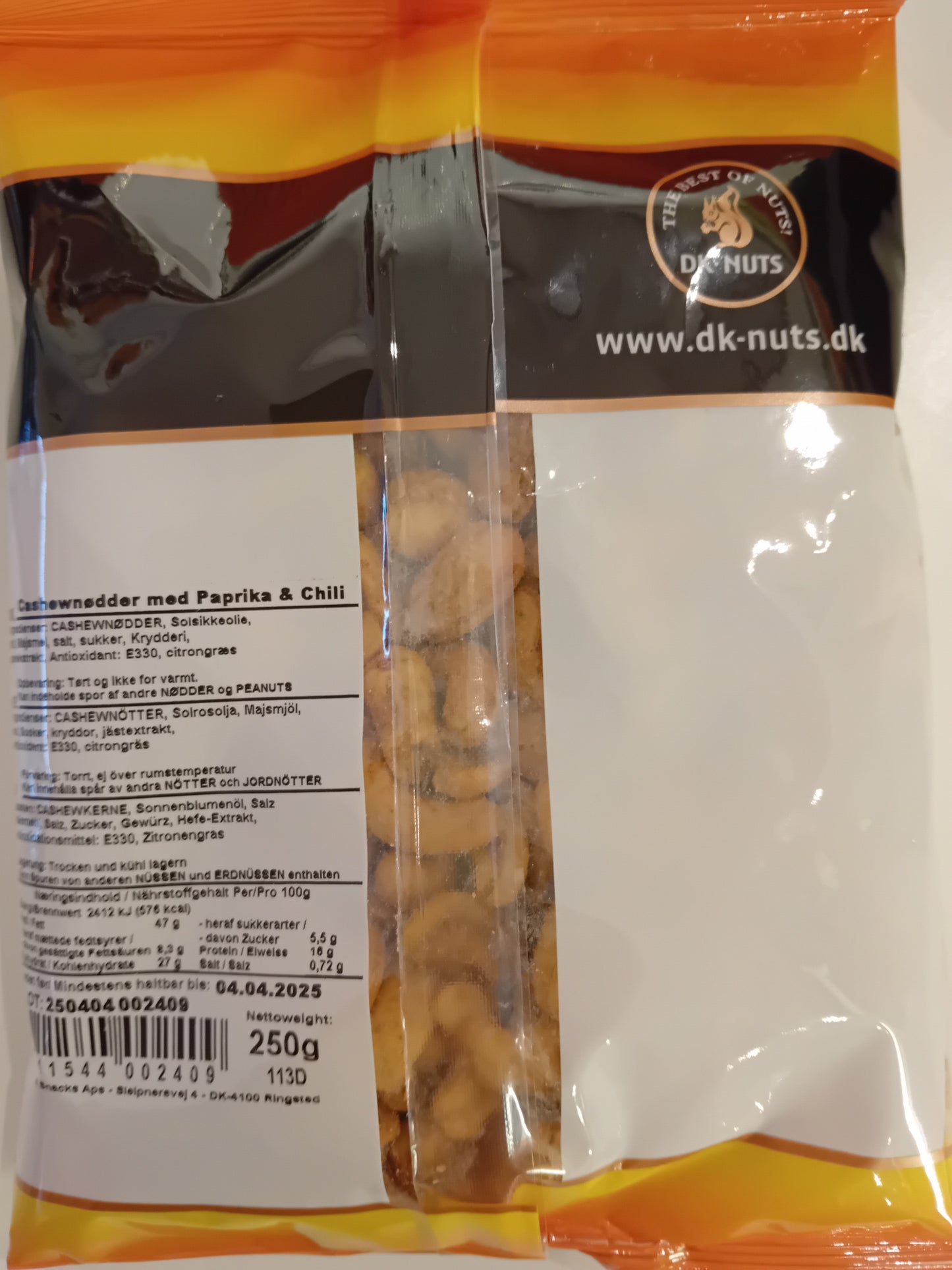 CASHEWNØD (CHILI & PAPRIKA) 250 gms